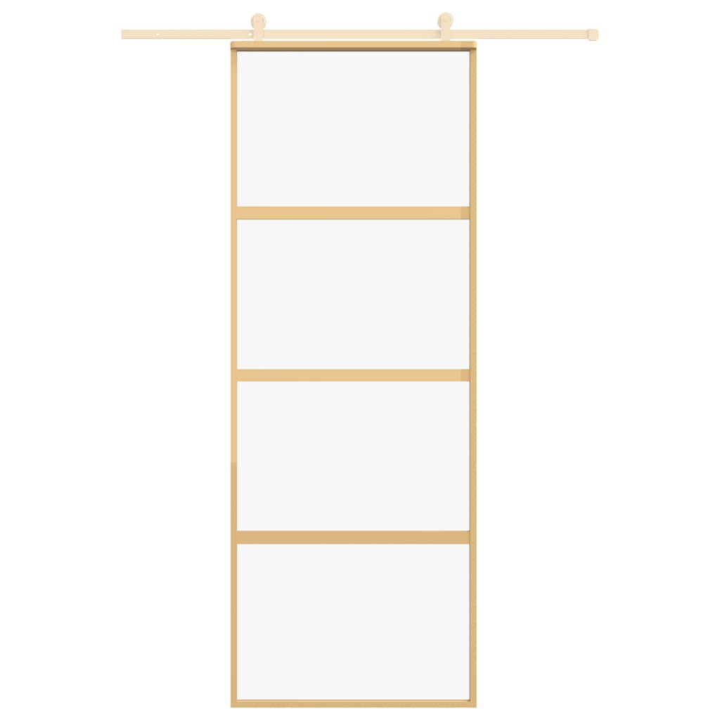 Klizna vrata zlatna 76x205 cm prozirno staklo ESG i aluminij