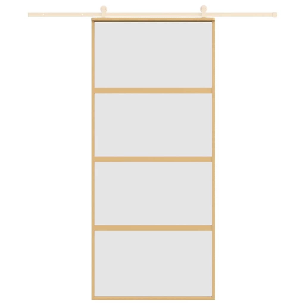Klizna vrata zlatna 90 x 205 cm matirano staklo ESG i aluminij
