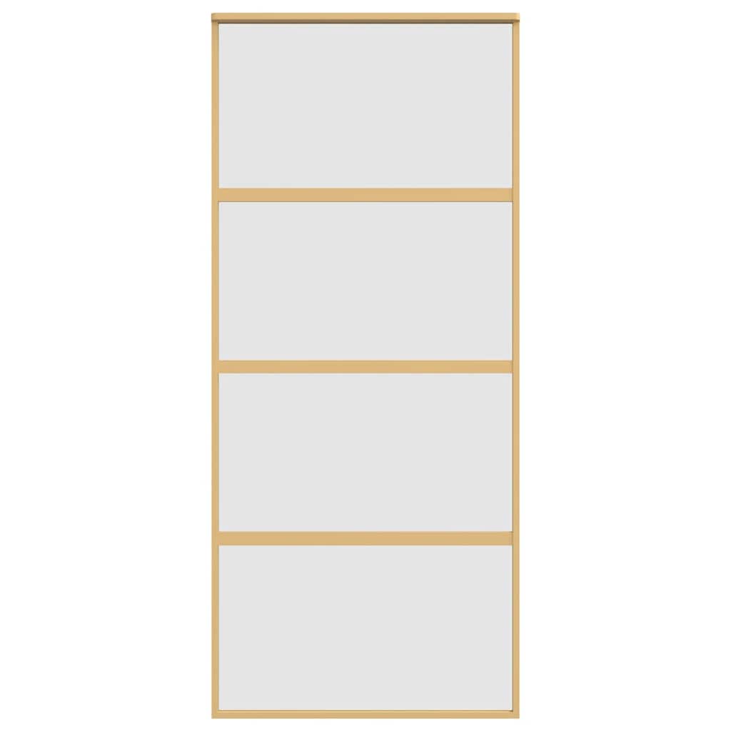 Klizna vrata zlatna 90 x 205 cm matirano staklo ESG i aluminij