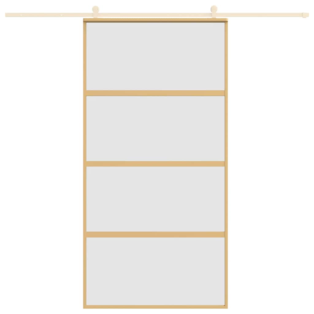 Klizna vrata zlatna 102,5x205 cm matirano staklo ESG i aluminij