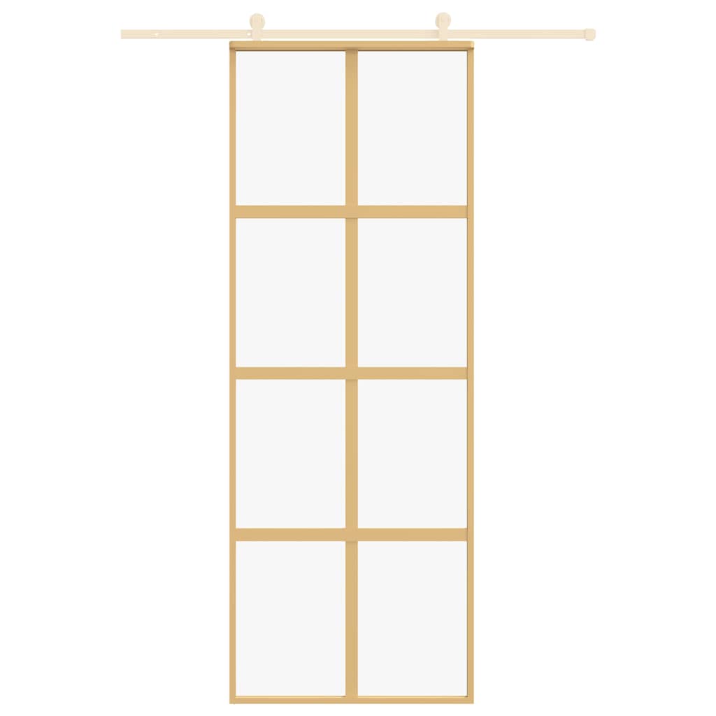 Klizna vrata zlatna 76x205 cm prozirno staklo ESG i aluminij