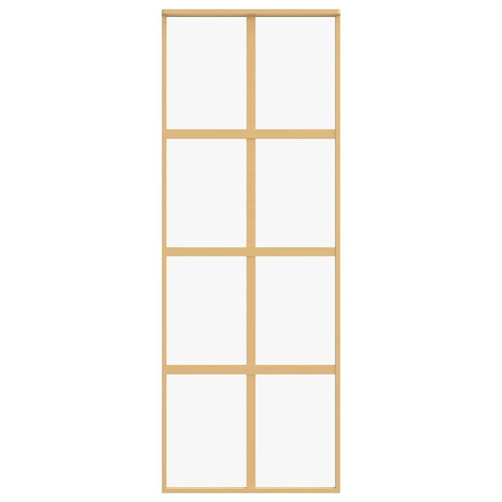 Klizna vrata zlatna 76x205 cm prozirno staklo ESG i aluminij