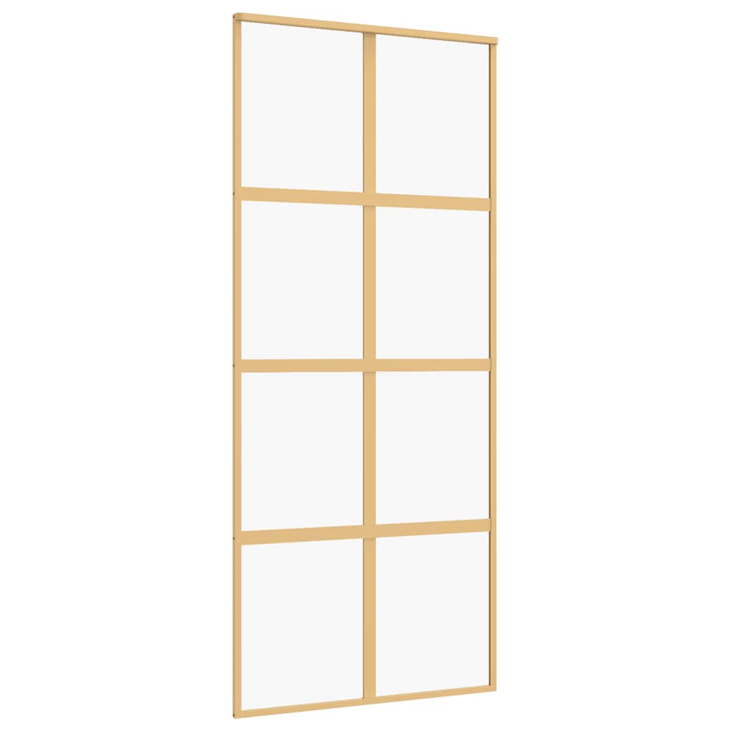 Klizna vrata zlatna 90 x 205 cm prozirno staklo ESG i aluminij