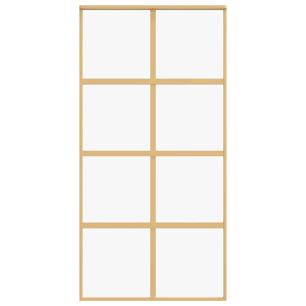 Klizna vrata zlatna 102,5x205 cm prozirno staklo ESG i aluminij