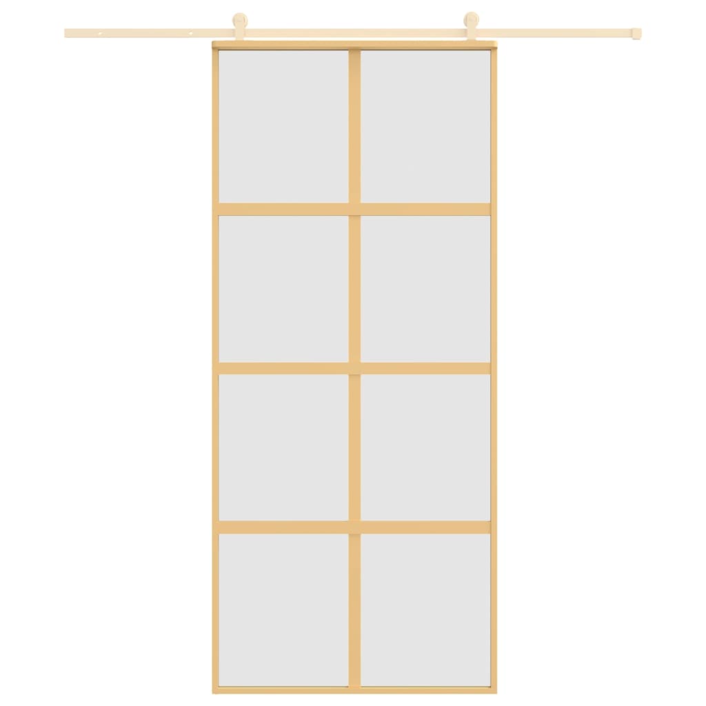 Klizna vrata zlatna 90 x 205 cm matirano staklo ESG i aluminij