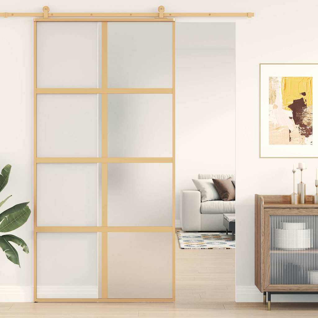 Klizna vrata zlatna 102,5x205 cm matirano staklo ESG i aluminij