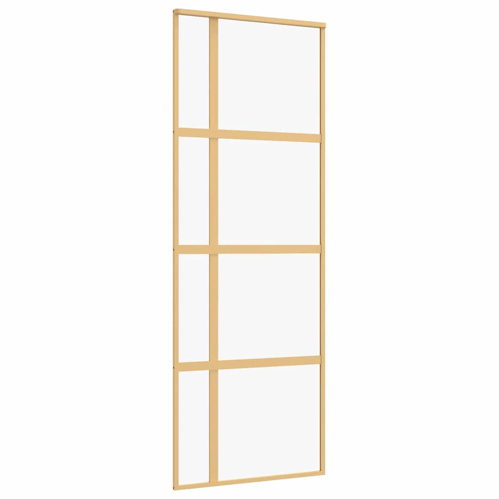 Klizna vrata zlatna 76x205 cm prozirno staklo ESG i aluminij