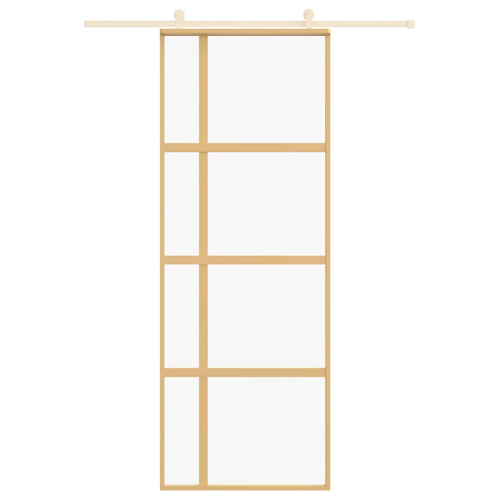Klizna vrata zlatna 76x205 cm prozirno staklo ESG i aluminij