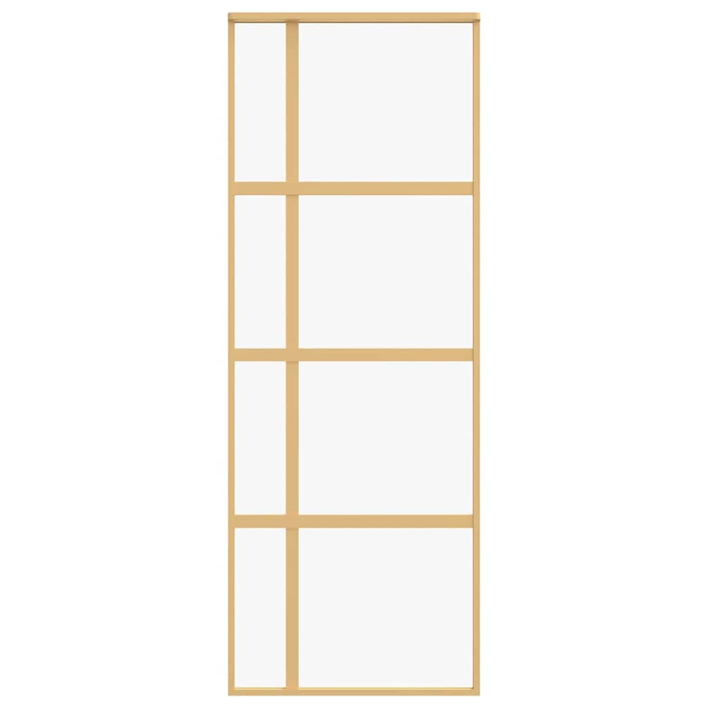 Klizna vrata zlatna 76x205 cm prozirno staklo ESG i aluminij