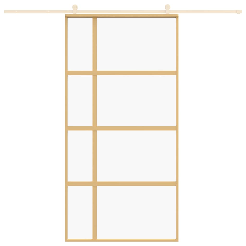Klizna vrata zlatna 102,5x205 cm prozirno staklo ESG i aluminij