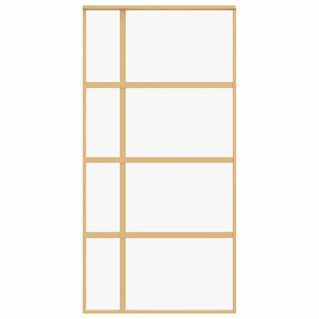 Klizna vrata zlatna 102,5x205 cm prozirno staklo ESG i aluminij
