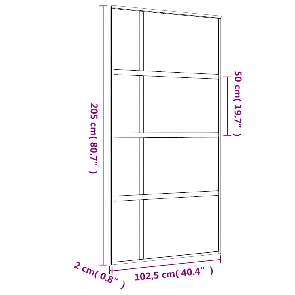 Klizna vrata zlatna 102,5x205 cm prozirno staklo ESG i aluminij