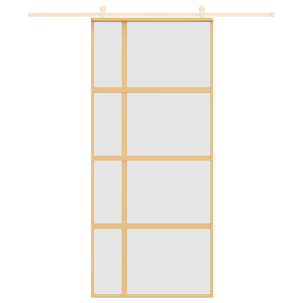 Klizna vrata zlatna 90 x 205 cm matirano staklo ESG i aluminij