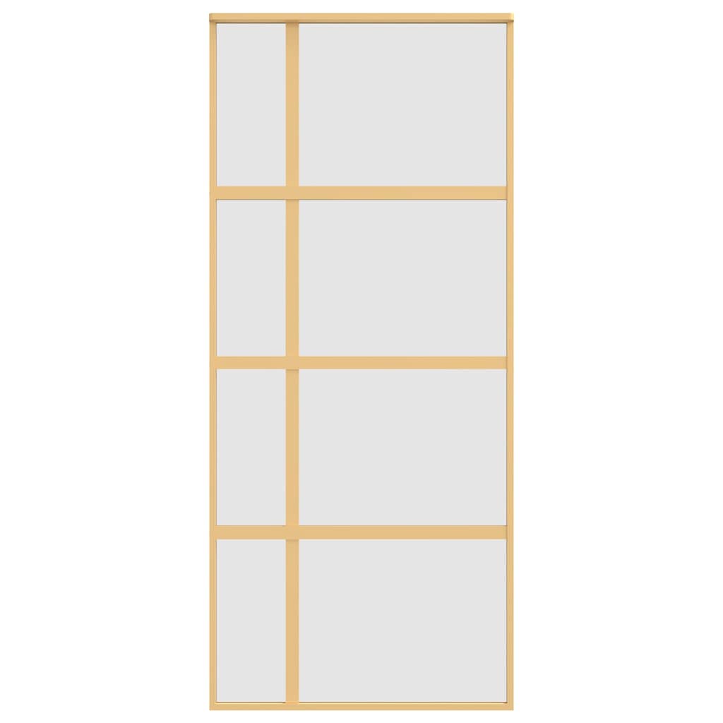 Klizna vrata zlatna 90 x 205 cm matirano staklo ESG i aluminij