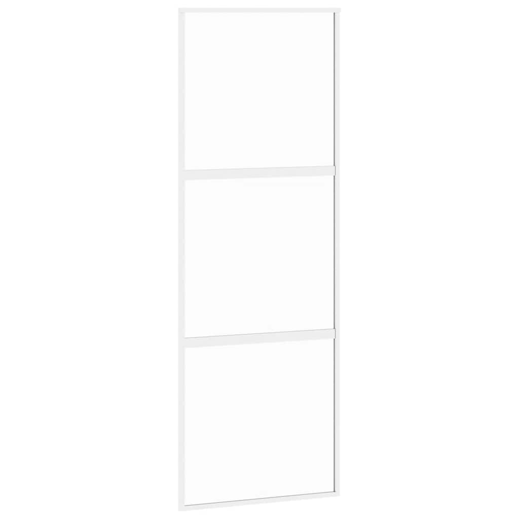 Klizna vrata bijela 76x205 cm od kaljenog stakla i aluminija