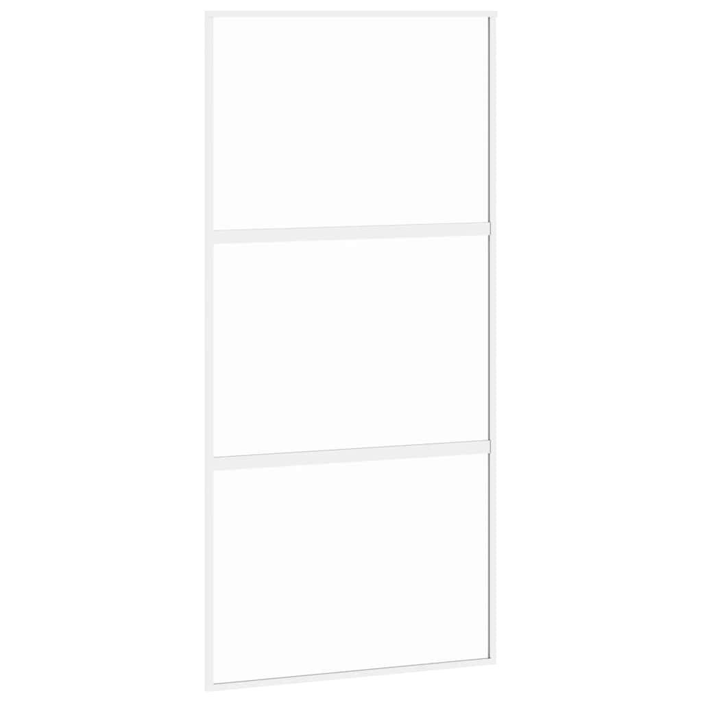 Klizna vrata bijela 102,5x205 cm od kaljenog stakla i aluminija