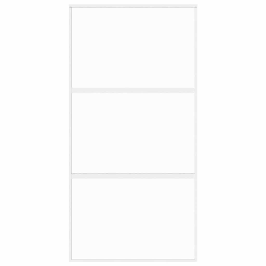 Klizna vrata bijela 102,5x205 cm od kaljenog stakla i aluminija
