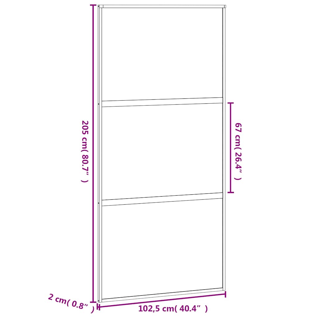 Klizna vrata bijela 102,5x205 cm od kaljenog stakla i aluminija