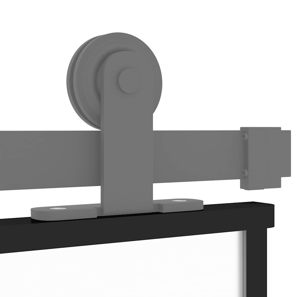Klizna vrata crna 76x205 cm od kaljenog stakla i aluminija