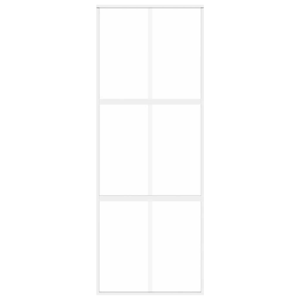 Klizna vrata bijela 76x205 cm od kaljenog stakla i aluminija