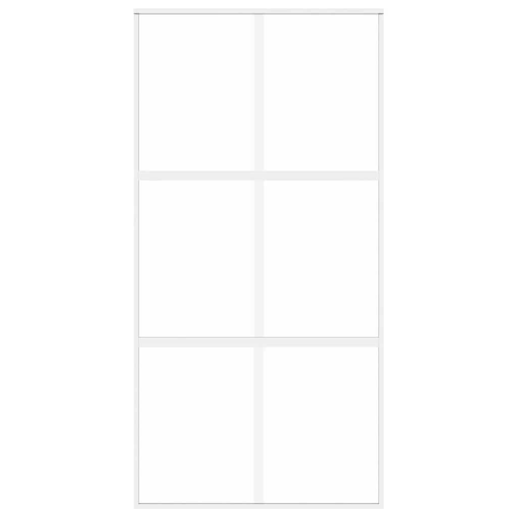 Klizna vrata bijela 102,5x205 cm od kaljenog stakla i aluminija