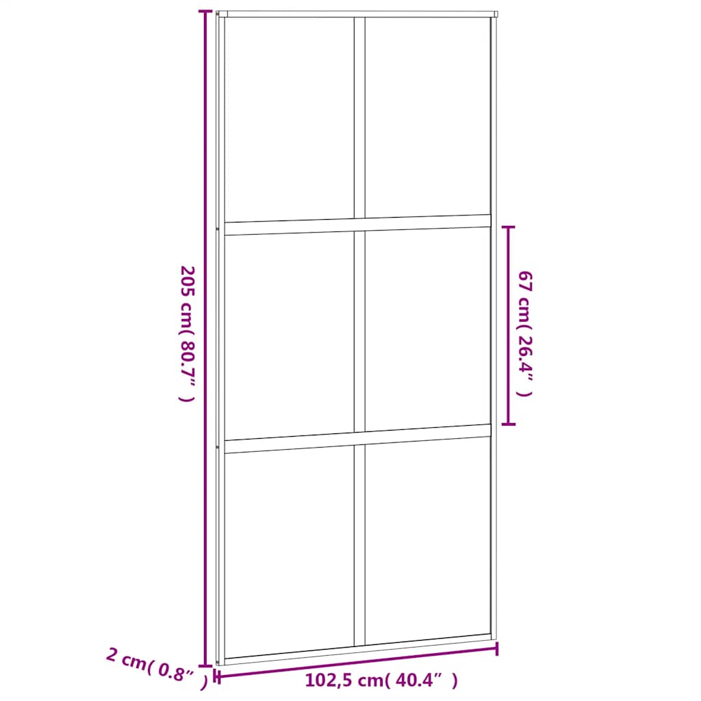 Klizna vrata bijela 102,5x205 cm od kaljenog stakla i aluminija