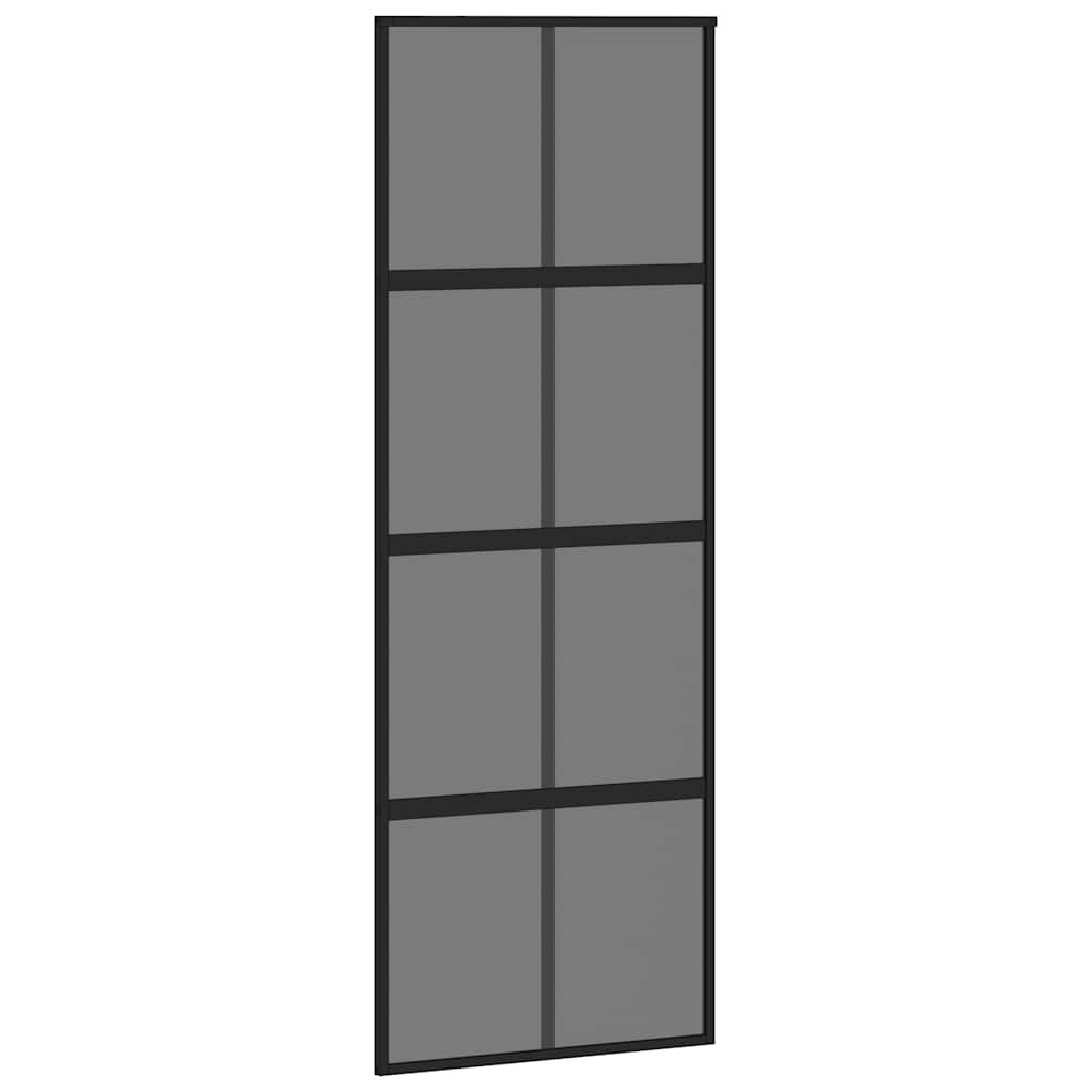 Klizna vrata crna 76x205 cm od kaljenog stakla i aluminija