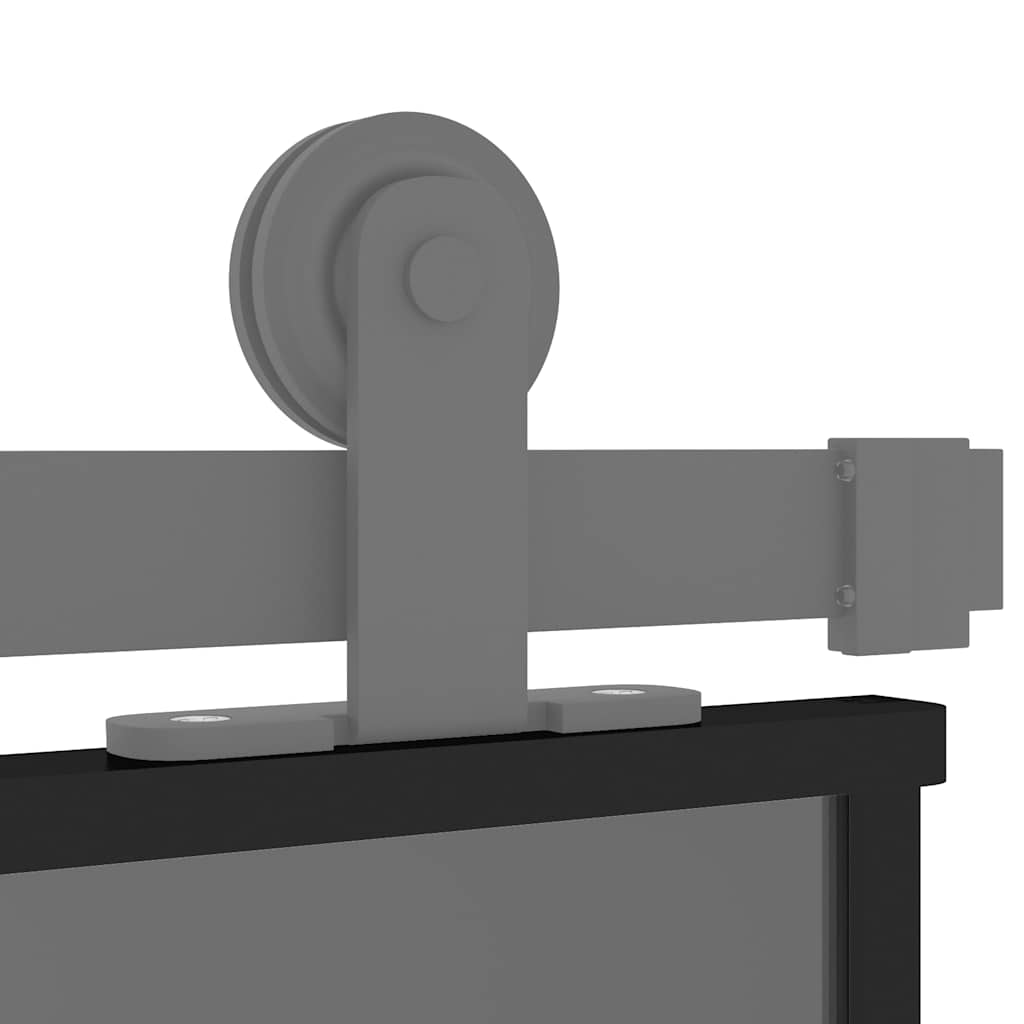 Klizna vrata crna 102,5x205 cm od kaljenog stakla i aluminija
