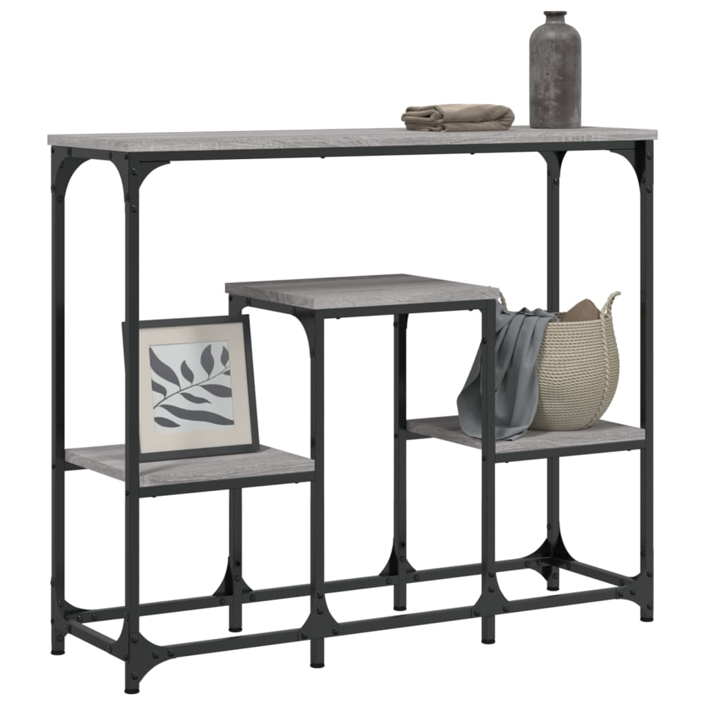 Konzolni stol siva boja hrasta 89,5x28x76 cm konstruirano drvo