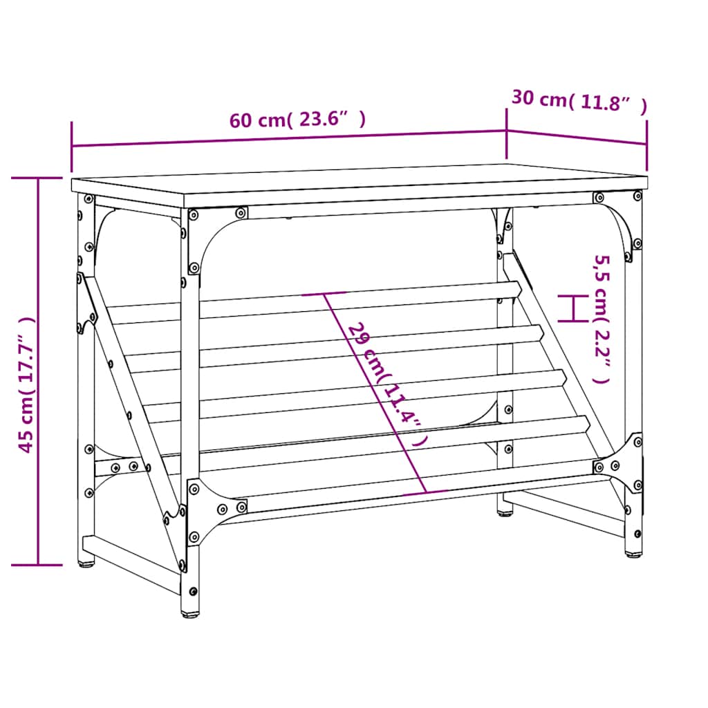 Stalak za cipele crni 60x30x45 cm od konstruiranog drva