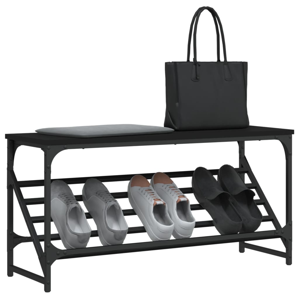 Stalak za cipele crni 90 x 30 x 45 cm od konstruiranog drva