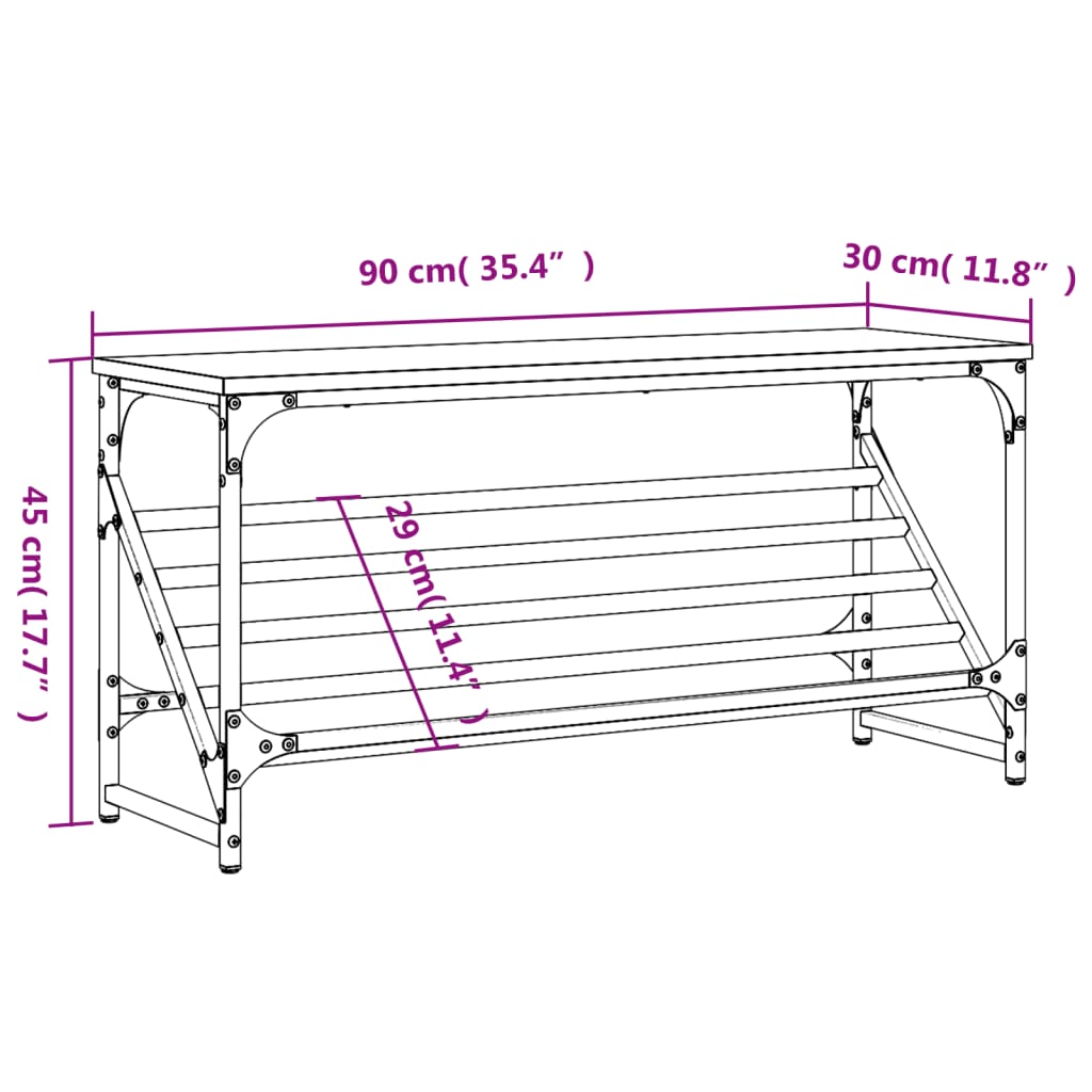 Stalak za cipele crni 90 x 30 x 45 cm od konstruiranog drva