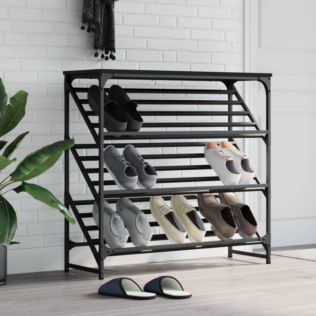 Stalak za cipele crni 90x30x85 cm od konstruiranog drva