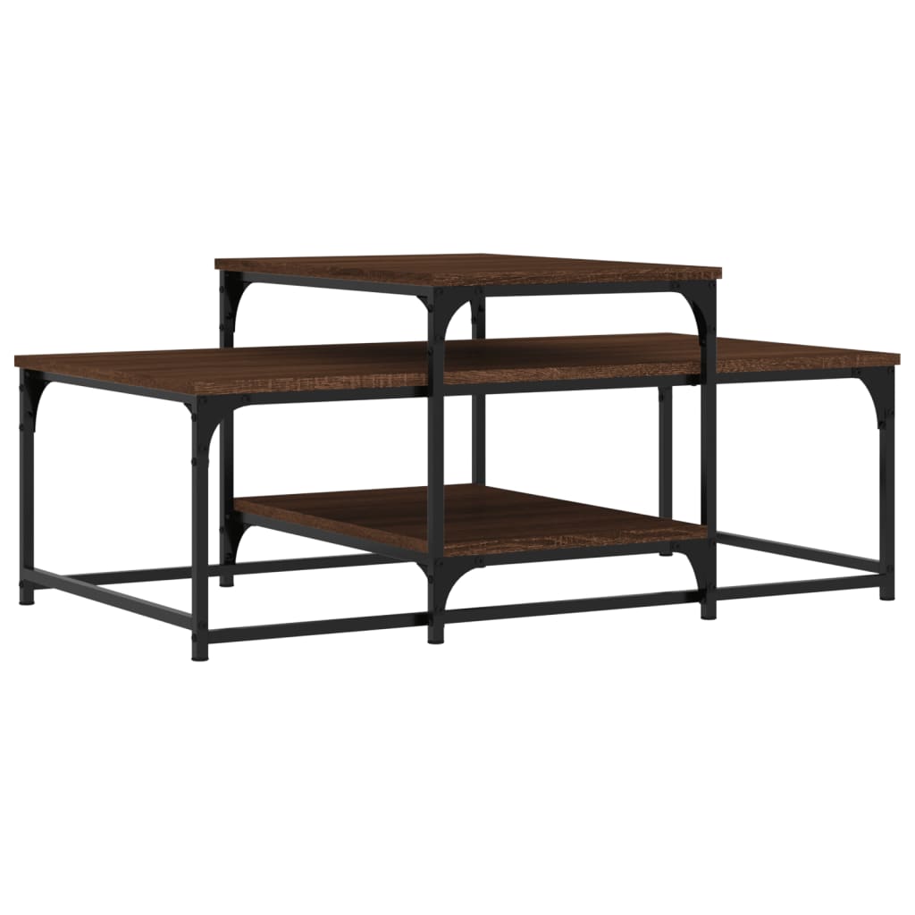 Stolić za kavu smeđa boja hrasta 102x60x45 cm konstruirano drvo