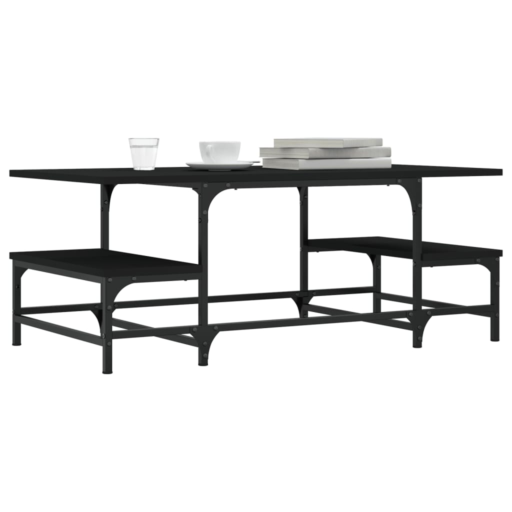 Stolić za kavu crni 100x50,5x40 cm od konstruiranog drva