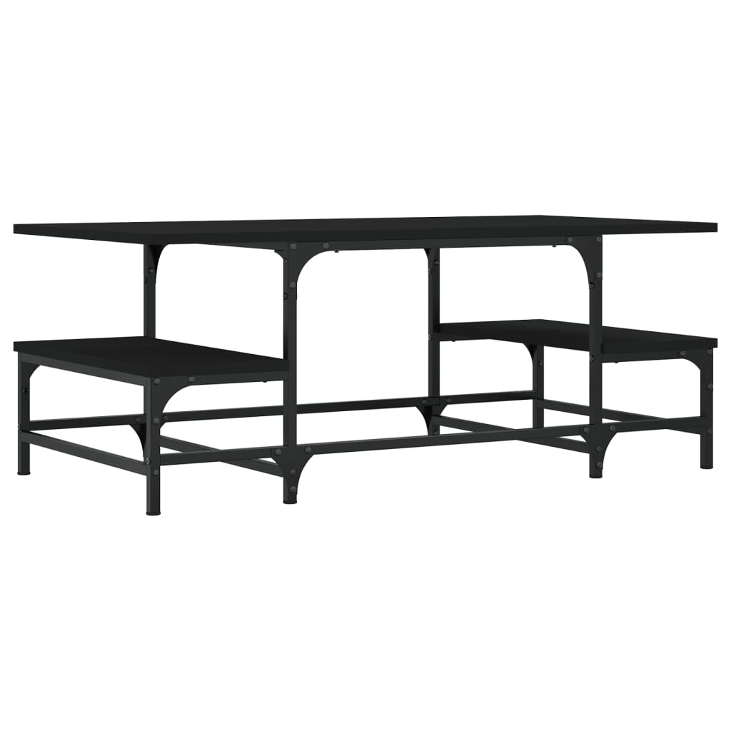 Stolić za kavu crni 100x50,5x40 cm od konstruiranog drva