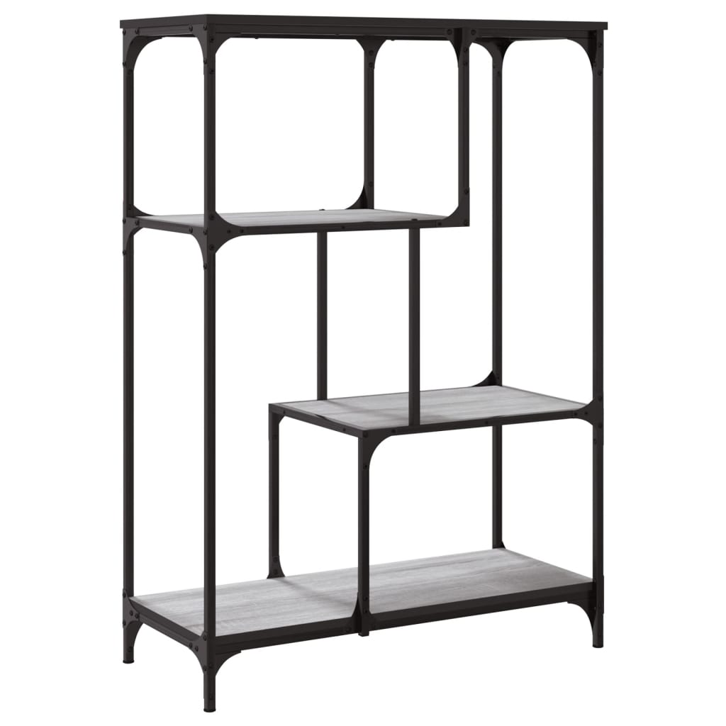 Police za knjige siva boja hrasta 81x36x115 cm drvo i željezo