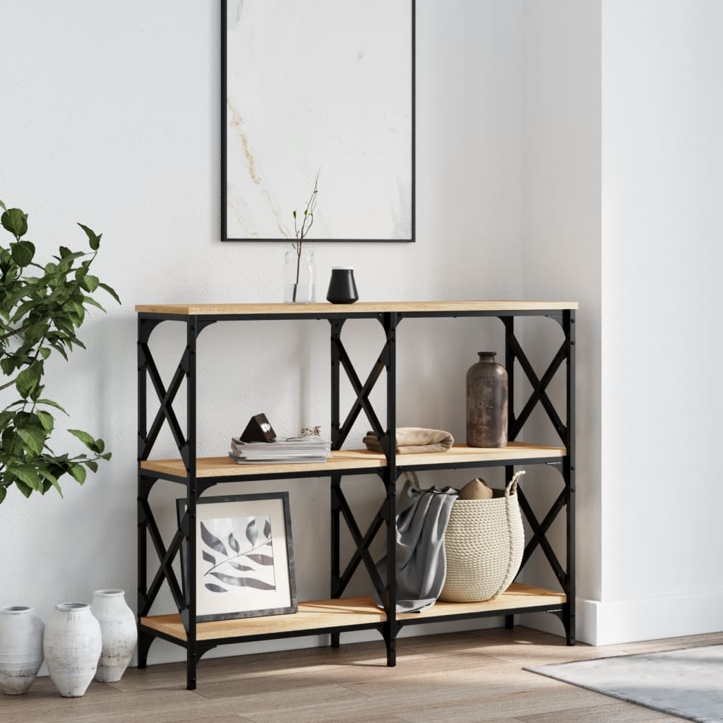 Konzolni stol boja hrasta 100 x 28 x 80,5 cm konstruirano drvo