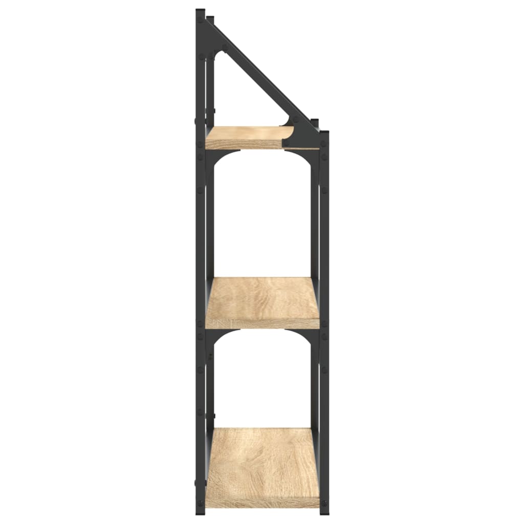 Zidna polica s 3 razine dimljenog hrasta 60x21x78,5 cm drvena