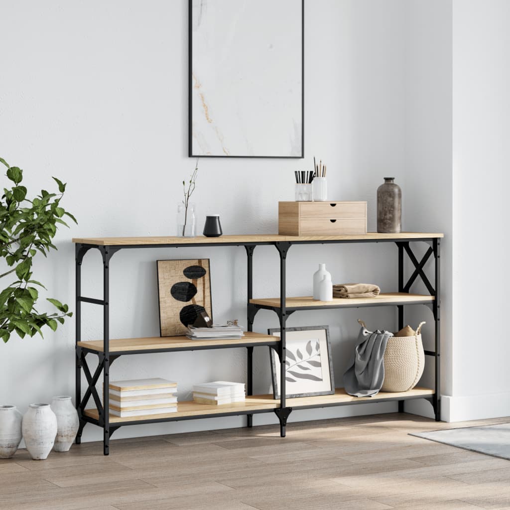 Konzolni stol boja hrasta 150 x 29 x 76,5 cm konstruirano drvo