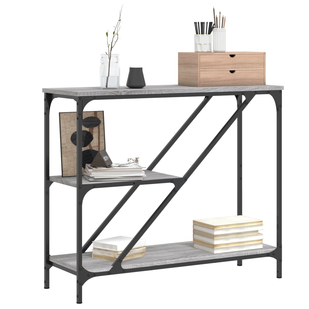 Konzolni stol siva boja hrasta 88,5x30x75 cm konstruirano drvo