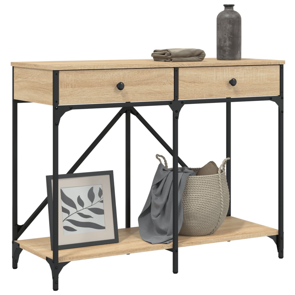 Konzolni stol boja hrasta 100 x 39 x 78,5 cm konstruirano drvo