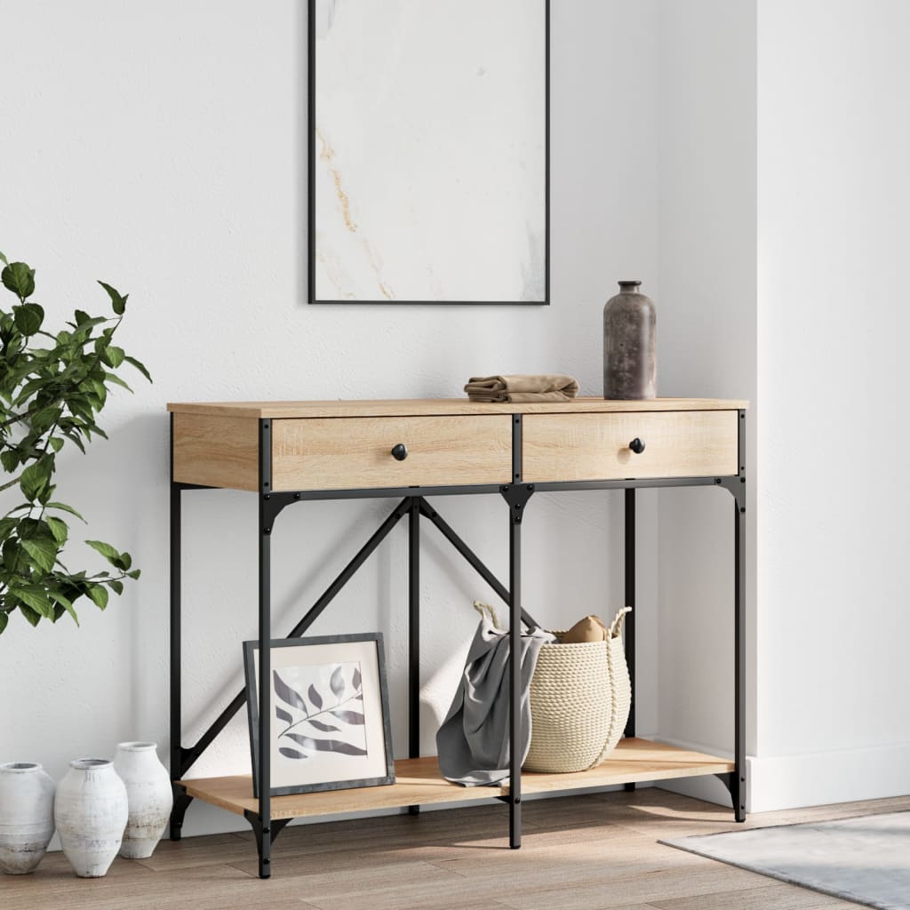 Konzolni stol boja hrasta 100 x 39 x 78,5 cm konstruirano drvo
