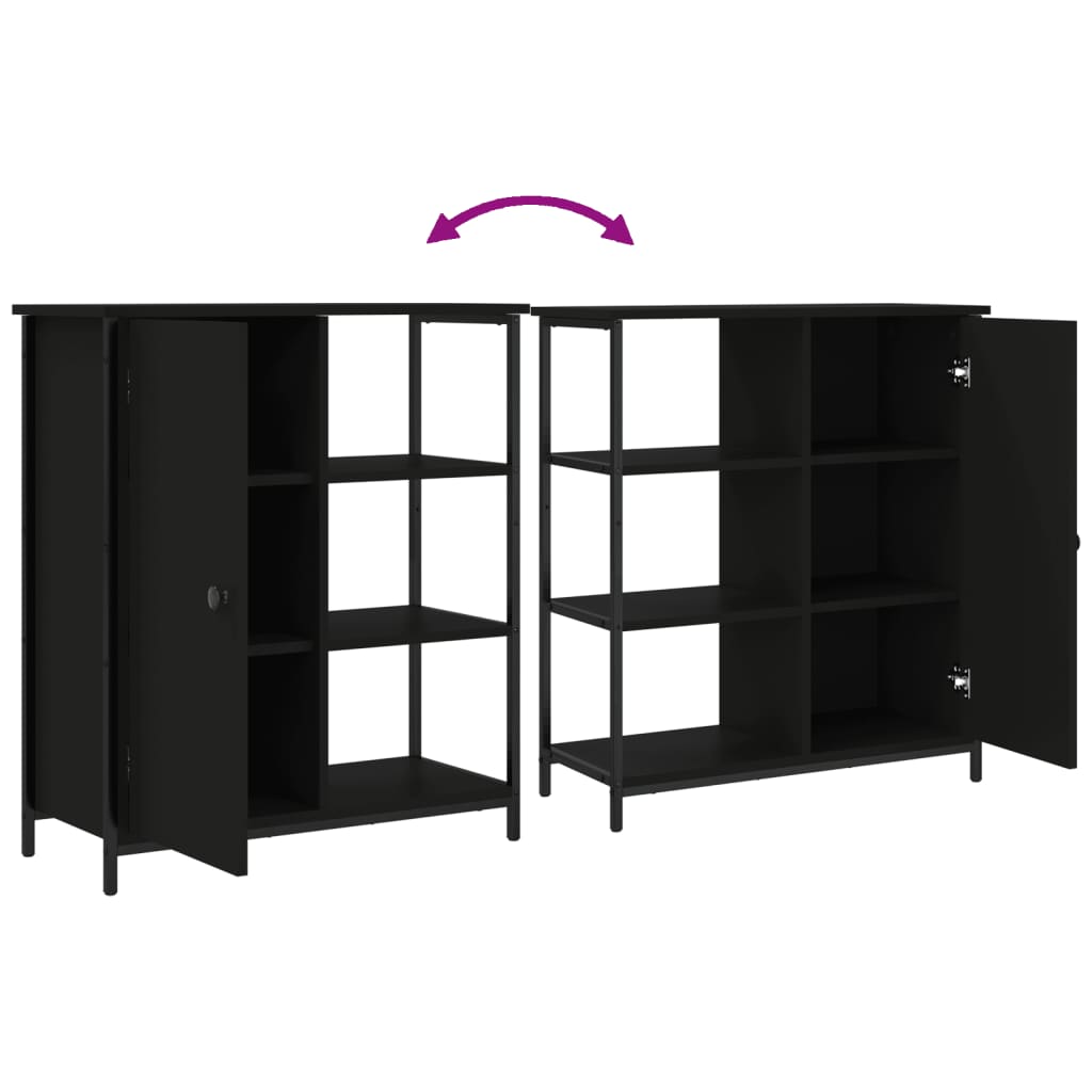 Komoda crna 70 x 30 x 80 cm od konstruiranog drva
