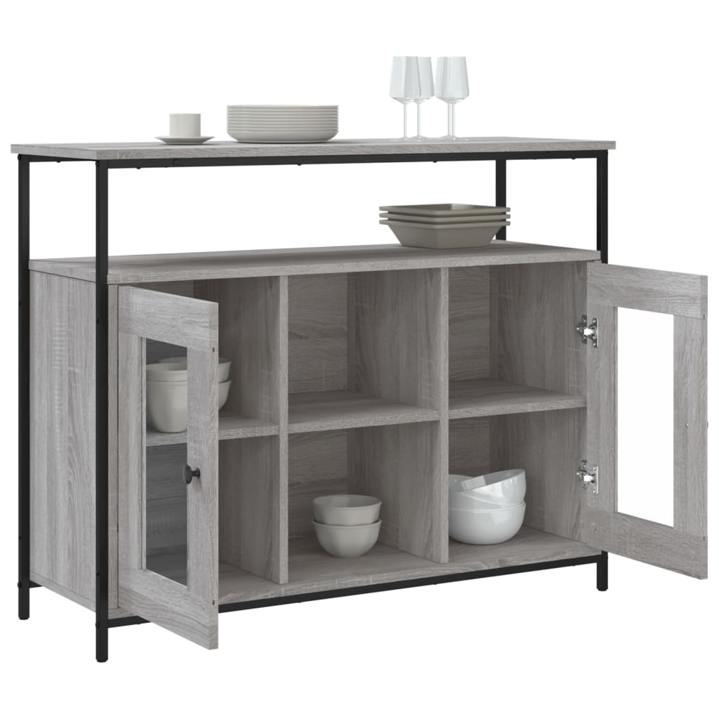 Komoda siva boja hrasta 100x35x80 cm od konstruiranog drva