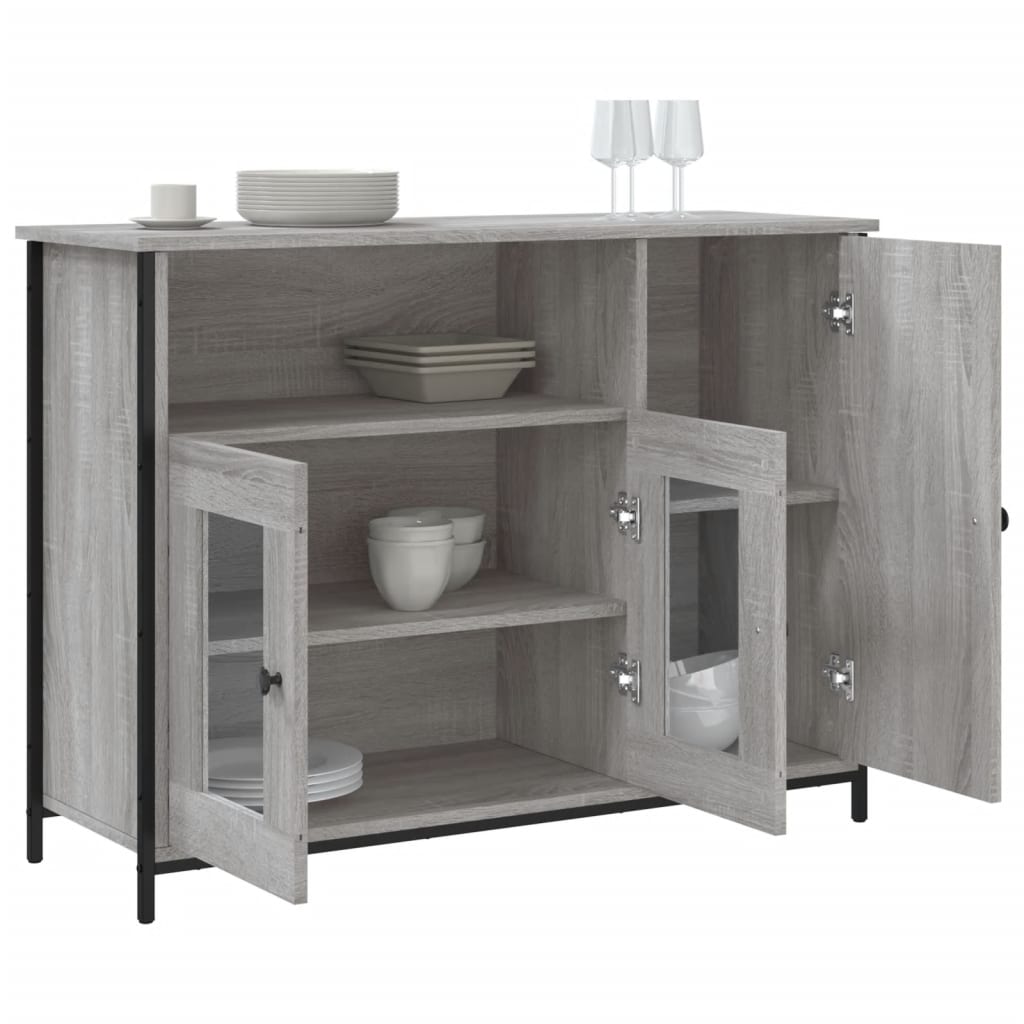 Komoda sivog hrasta sonome 100x35x75 cm od konstruiranog drva