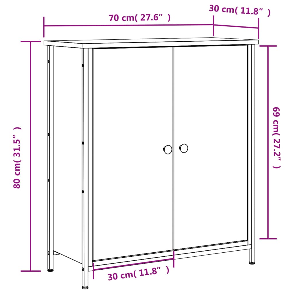 Komoda boja hrasta sonome 70 x 30 x 80 cm od konstruiranog drva
