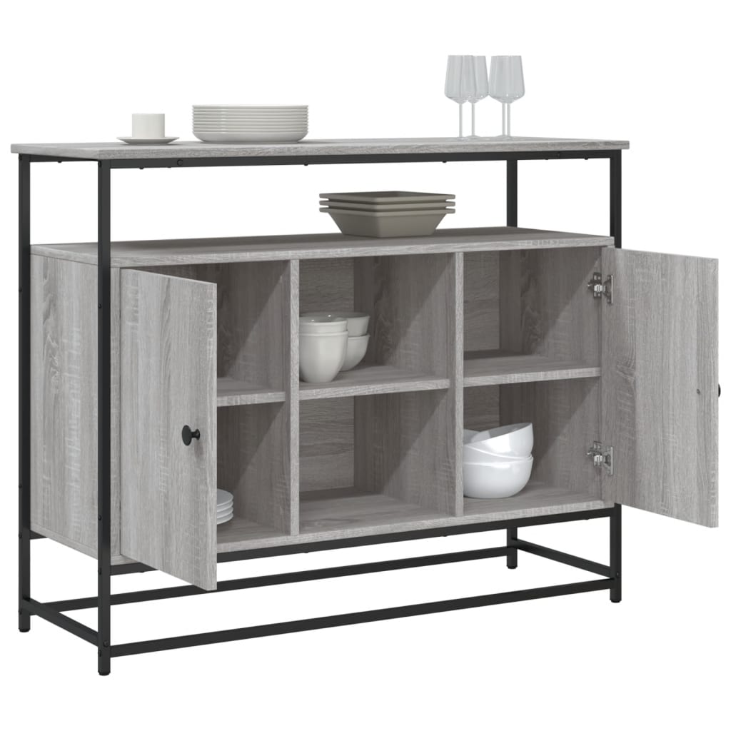 Komoda siva boja hrasta 100x35x80 cm od konstruiranog drva