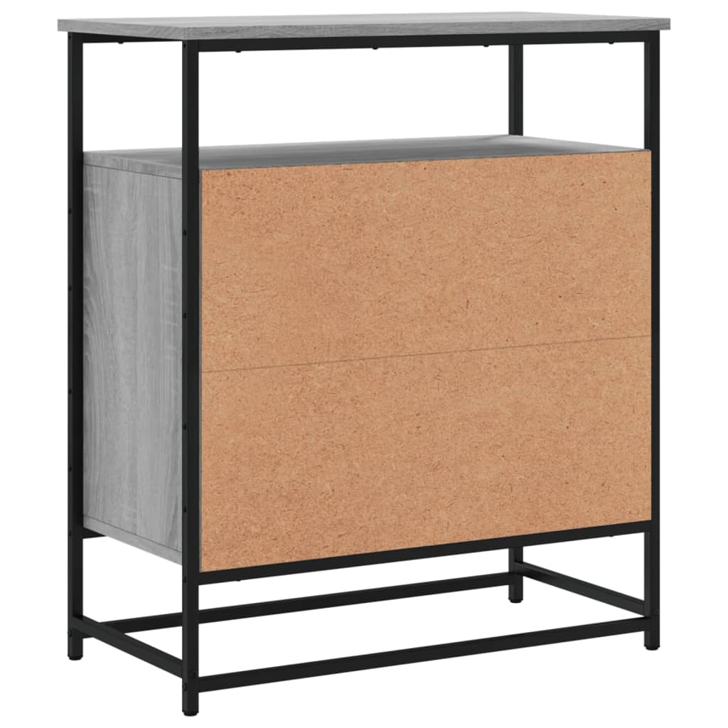 Komoda siva boja hrasta 69 x 35 x 80 cm od konstruiranog drva