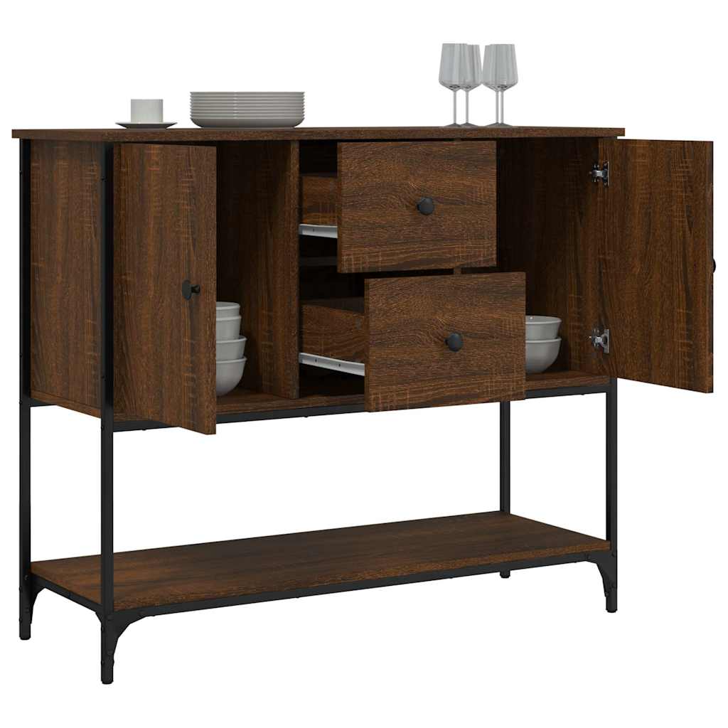 Komoda smeđa boja hrasta 100 x 36 x 85 cm konstruirano drvo
